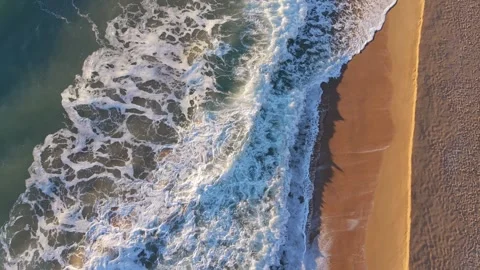 Drone Flying Above Breaking Waves Stock Footage 328142742