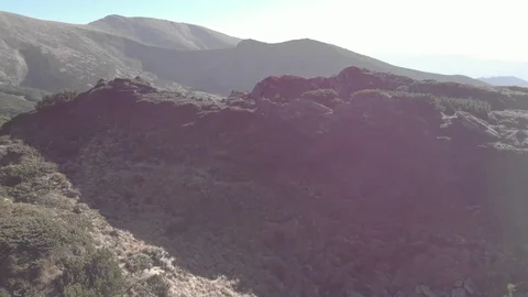 Drone flying above mountains Stock Footage 104304461