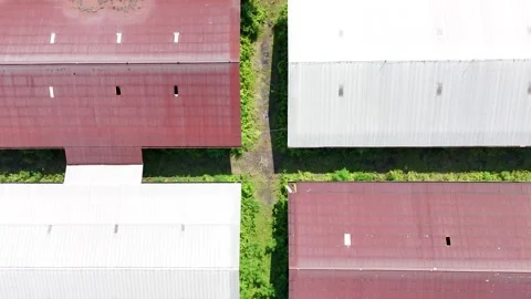 Drone Flying Above Storage Facility Stock Footage 309911771