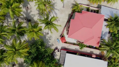 Drone flying above wild empty Maldive beach Stock Footage 188925335