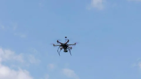 Drone flying in the air Stock Footage 79404830