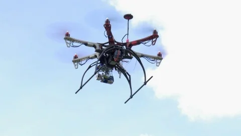 Drone flying in the air Video stock 79405065