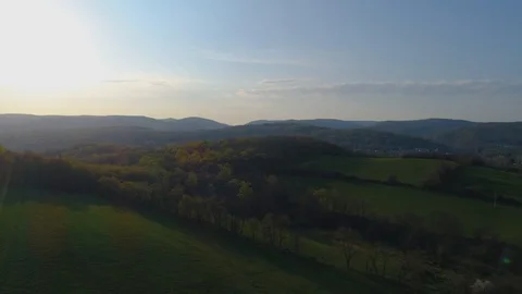 Drone flying along side countryside Stock Footage 115238530