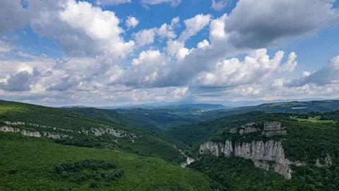 Drone flying along the valley Video stock 246584203