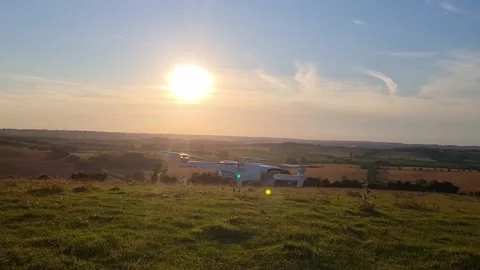 Drone is Flying and Beautiful Clouds on the Background Stock Footage 233450452