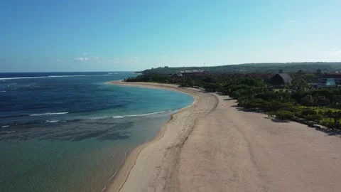 Drone flying around Nusa Dua beach in Bali Stock Footage 165977053