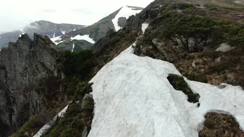 Drone flying between the rocks. Ukrainian Carpathian Mountains. Chornohora. S Stock Footage 168525087