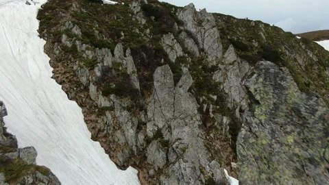 Drone flying between the rocks. Ukrainian Carpathian Mountains. Chornohora. S Stock Footage 168662548