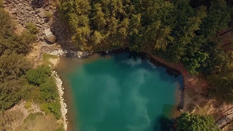 Drone flying of blue pond  Stock-Footage 112175406