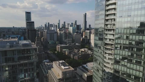 Drone flying by buildings Stock Footage 171785361