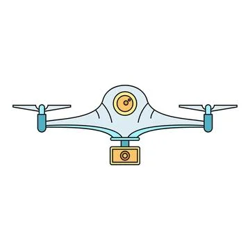 Drone flying with camera for aerial videography Stock Illustration