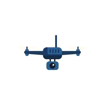 Drone flying with camera capturing aerial video footage Stockillustratie