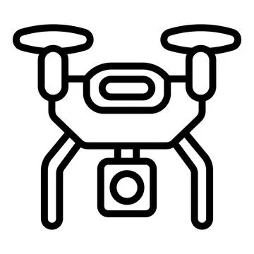 Drone flying with camera recording video Stock Illustration