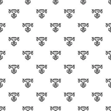 Drone flying camera seamless pattern technology background Stock Illustration