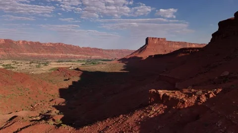 Drone flying closeby Castleton Tower at Moab in 4k Stock Footage 338195238