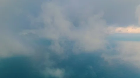 Drone flying in the clouds over the black sea panorama of the clouds Vídeos de archivo 118167228