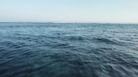 Drone flying fast above blue ocean. Indian ocean waves. 4k drone video Stock Footage