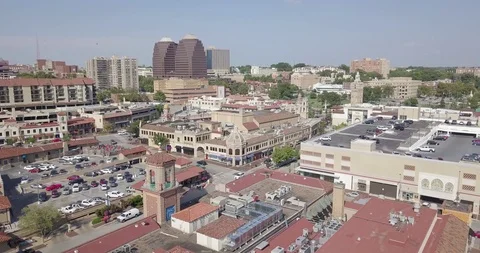 Drone Flying Fast over Kansas City Plaza Stock Footage 115459517