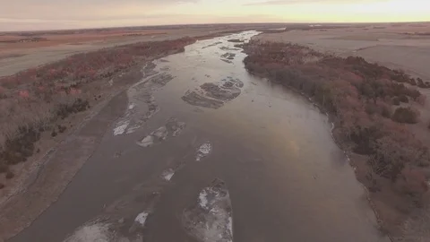 Drone Flying Forward High Over River Raw Stock Footage 78849610