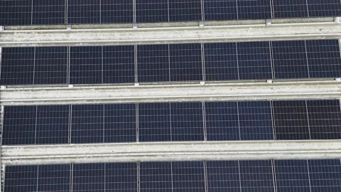Drone Flying Forward Over Modern Building Facade Covered With Solar Panels Stock Footage 330750014