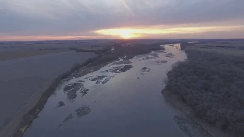 Drone Flying Forward Over River Raw Stock Footage 78876002