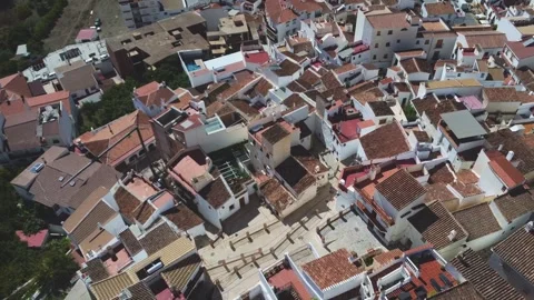 Drone Flying Forward Over Traditional White Village in Andalusia, Spain 動画素材 315213705