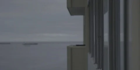 Drone flying from Highrise Window Stock Footage 84251238