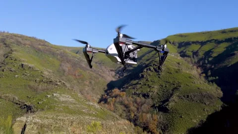 Drone flying with a huge mountain in the background. Stock Footage 259699037