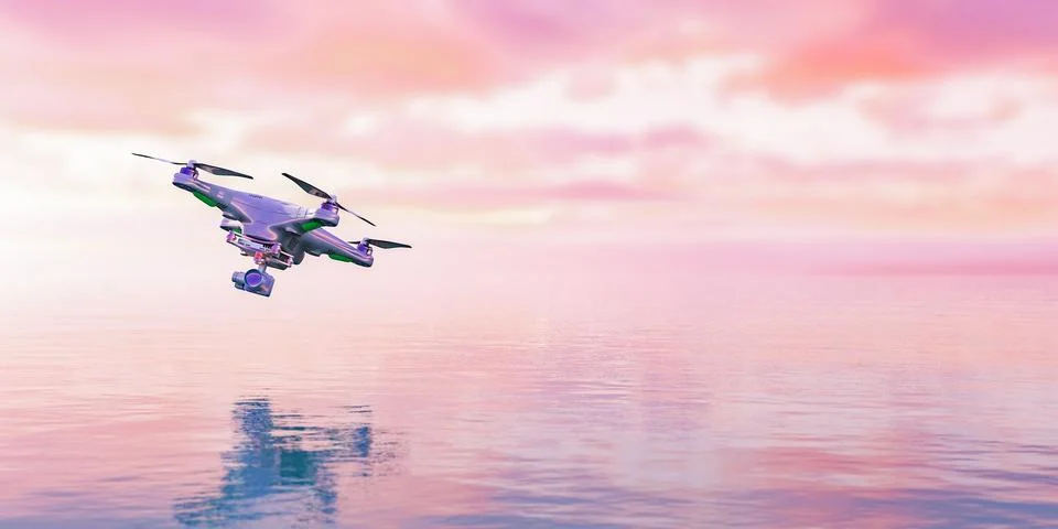 Drone flying Stock Illustration