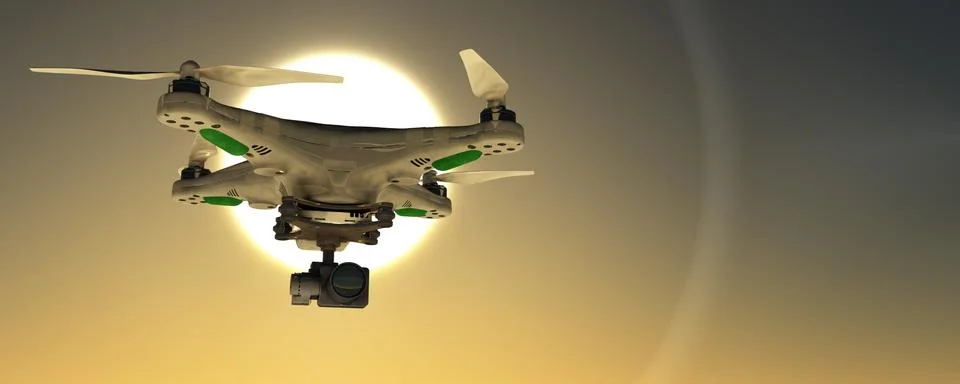 Drone flying Stock Illustration