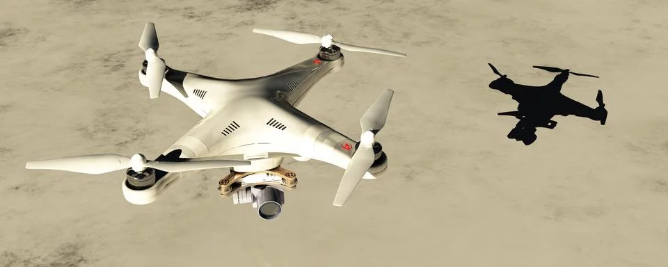 Drone flying Stock Illustration