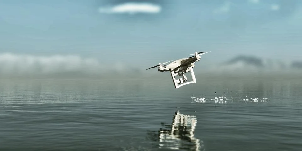 Drone flying Stock Illustration