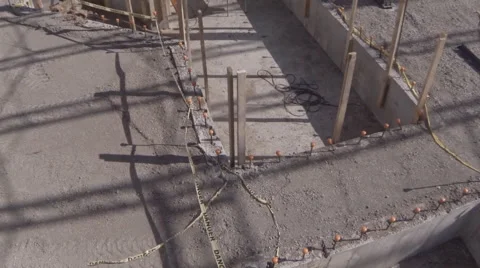 Drone flying inside the structure on building in construction Video stock 63882841