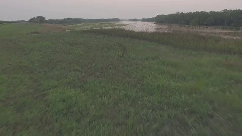 Drone Flying Low Over Cliff To River Raw Stock Footage 78883357