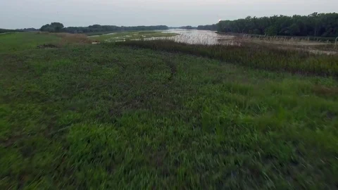 Drone Flying Low Over Cliff To River Stock Footage 78883358