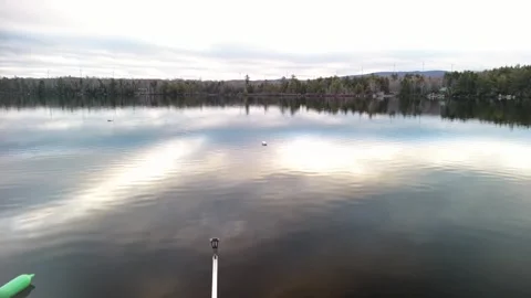 Drone flying low over Egg Pond 4-26 Stock-Footage 333601884