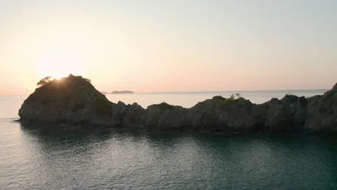 A drone flying low over the Mediterranean Sea Stock Footage 130480025