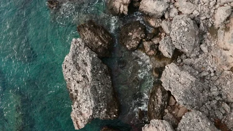 A drone flying low over the Mediterranean Sea Stock Footage 130480529