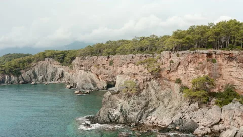 A drone flying low over the Mediterranean Sea Stock Footage 130480842