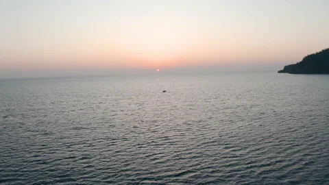 A drone flying low over the Mediterranean Sea Stock Footage 130481647