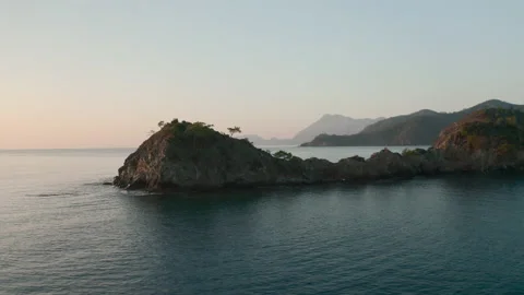 A drone flying low over the Mediterranean Sea Stock Footage 130481740