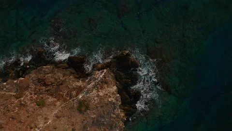 A drone flying low over the Mediterranean Sea Stock Footage 130482601