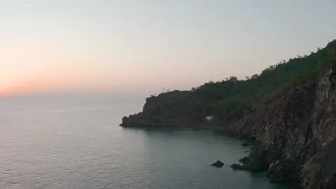 A drone flying low over the Mediterranean Sea Stock Footage 130482654