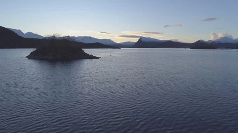 Drone flying low over Norwegian fjord Stock Footage 83268969