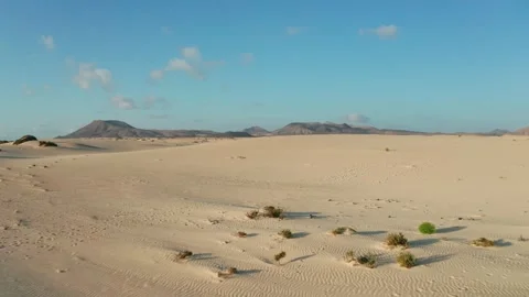 Drone flying low over sand dunes Stock Footage 345521601