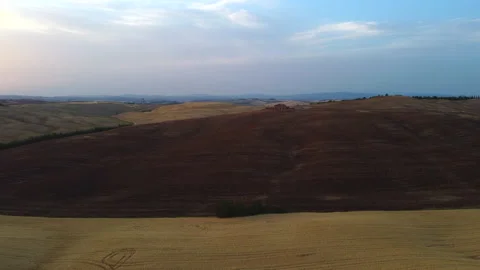 Drone flying low over tuscan fields Stock Footage 319498282
