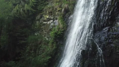 Drone flying near the waterfall 4k Stock Footage 137921189