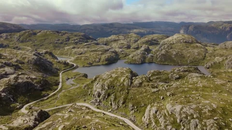 Drone flying in Norway Stock Footage 245360576