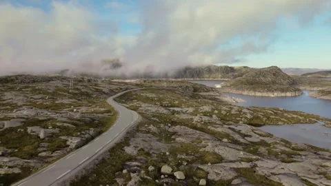 Drone flying in Norway Stock Footage 245369412