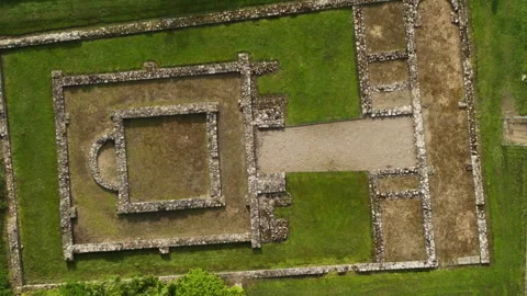 Drone flying over ancient roman ruins Stock Footage 336809643